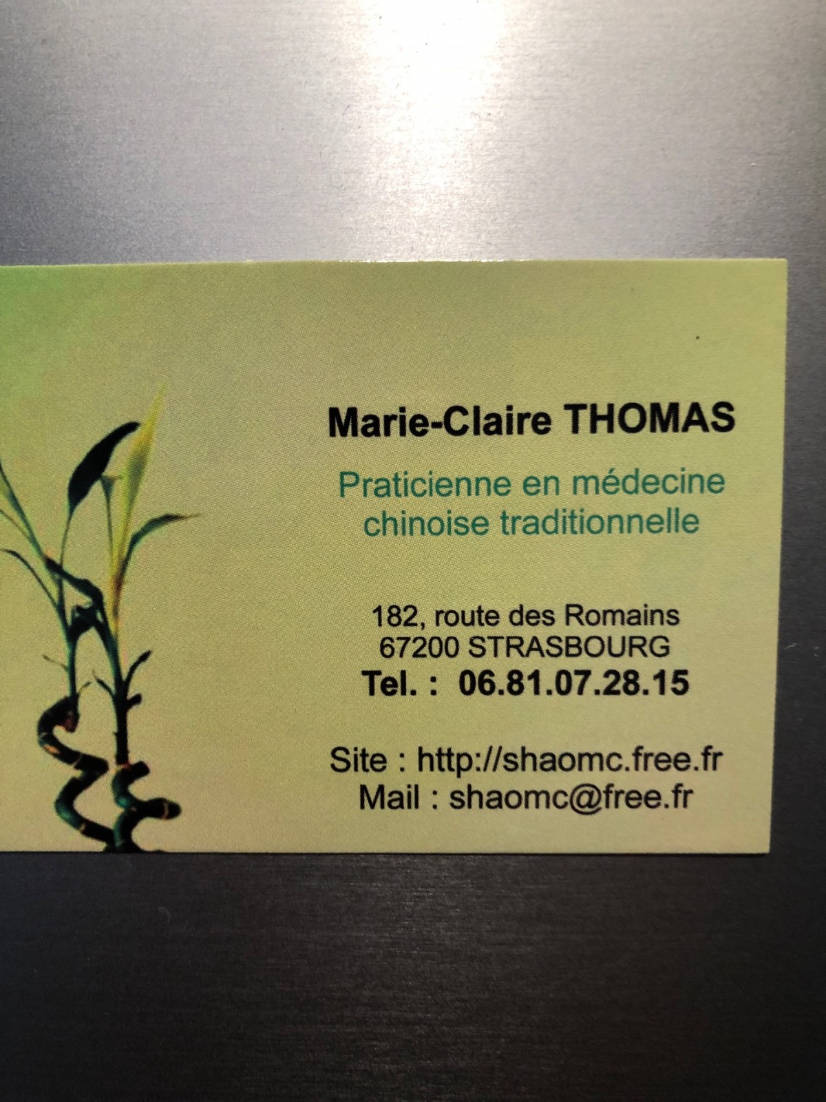 Trouver une praticiennes en médecine chinoise traditionnelle à Strasbourg Strasbourg   Marie Claire Thomas 